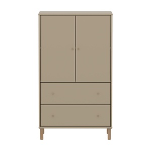 Schrank 2 Türen und 2 Schubladen mit Fuß SAGA Flexa Hafer Eiche