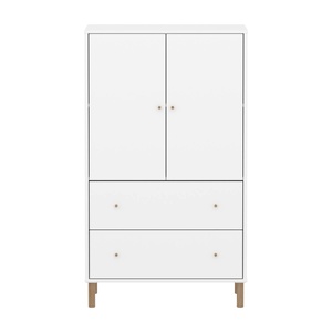 Schrank 2 Türen und 2 Schubladen mit Fuß SAGA Flexa weiß Eiche