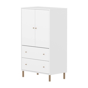 Schrank 2 Türen und 2 Schubladen mit Fuß SAGA Flexa weiß Eiche