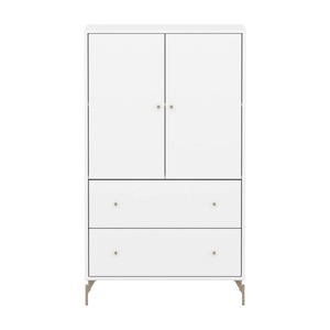 Schrank 2 Türen und 2 Schubladen mit Fuß SAGA Flexa weiß oat