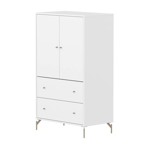 Schrank 2 Türen und 2 Schubladen mit Fuß SAGA Flexa weiß oat