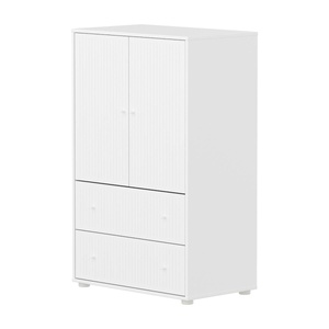 Schrank 2 Türen und 2 Schubladen Rillen SAGA Flexa weiß