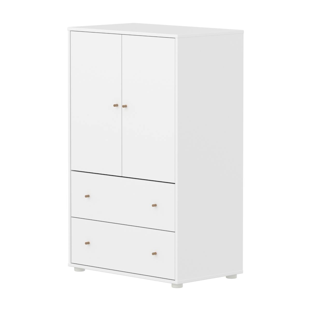 Schrank 2 Türen und 2 Schubladen SAGA Flexa weiß Eiche