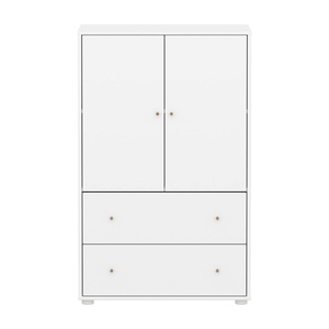 Schrank 2 Türen und 2 Schubladen SAGA Flexa weiß Eiche