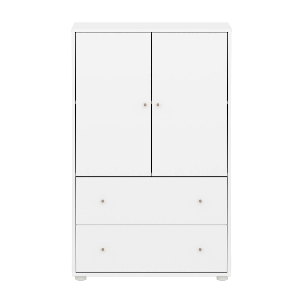 Schrank 2 Türen und 2 Schubladen SAGA Flexa weiß oat