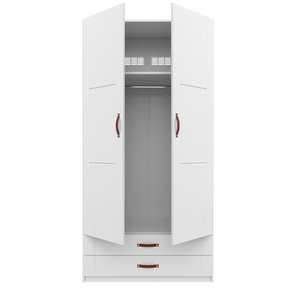 Schrank 2 Türen und Schubladen 100cm Lifetime weiß gekalkt