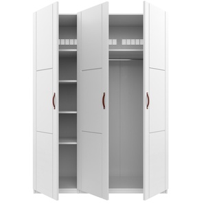 Schrank 3 Türen Regale und Kleiderschrank 150cm Lifetime weiß