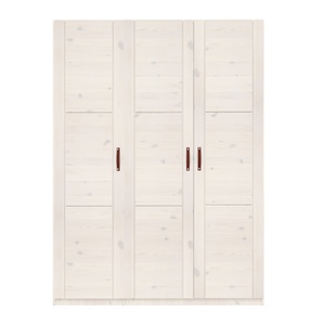 Schrank 3 Türen Regale und Kleiderschrank 150cm Lifetime whitewash