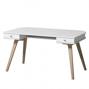 Schreibtisch 66cm WOOD Oliver Furniture weiß-Eiche