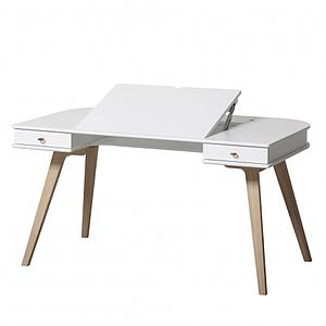 Schreibtisch 66cm WOOD Oliver Furniture weiß-Eiche