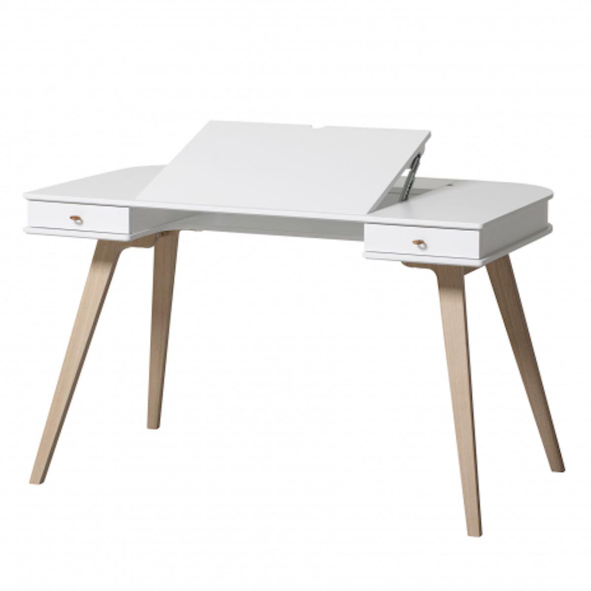 Schreibtisch 72,6cm WOOD Oliver Furniture weiß-Eiche