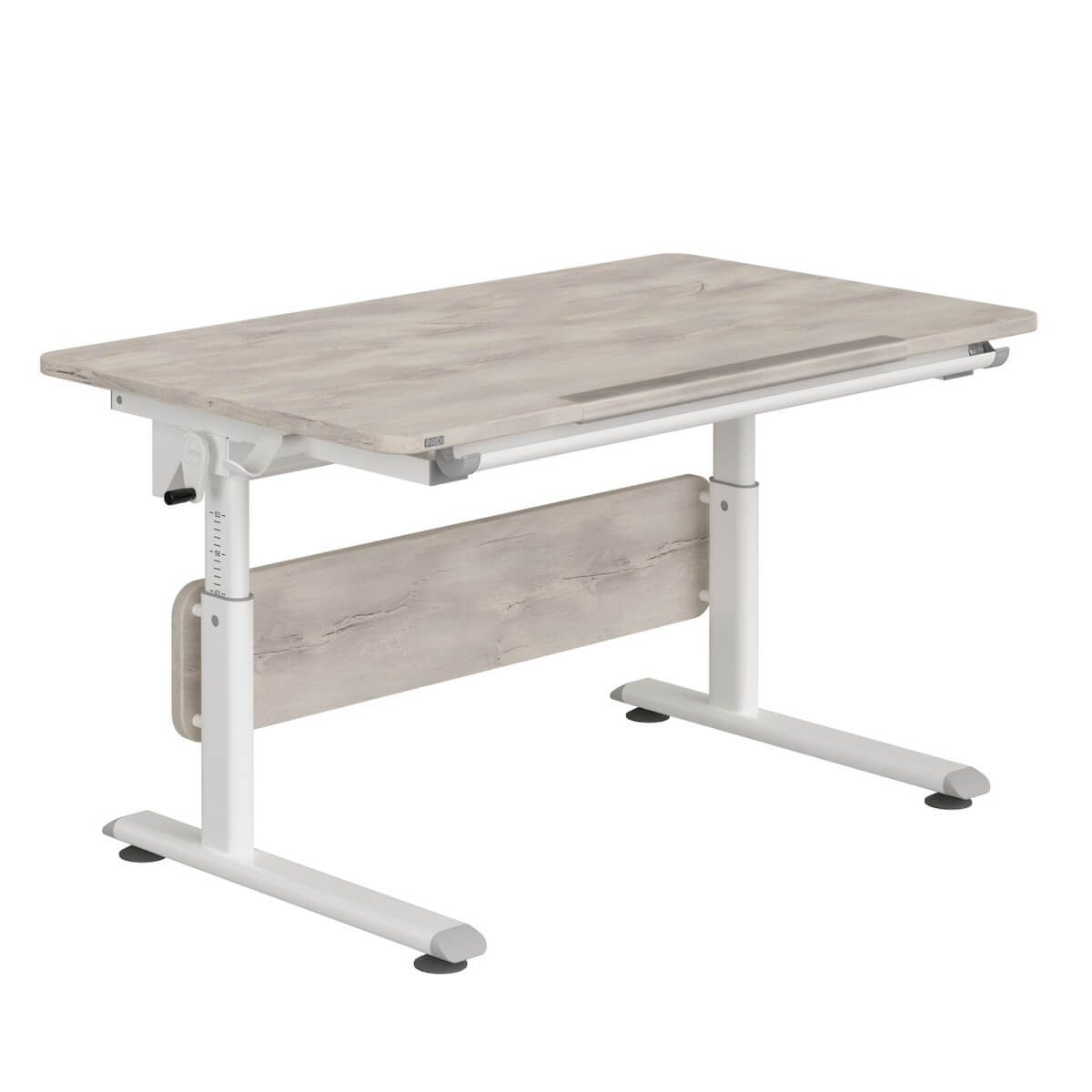 Schreibtisch DIEGO 120 x 70 cm, Oberseite Nautische Eiche NB, Gestell Weiß DIEGO Schreibtische Paidi Weiß / Nautische Eiche