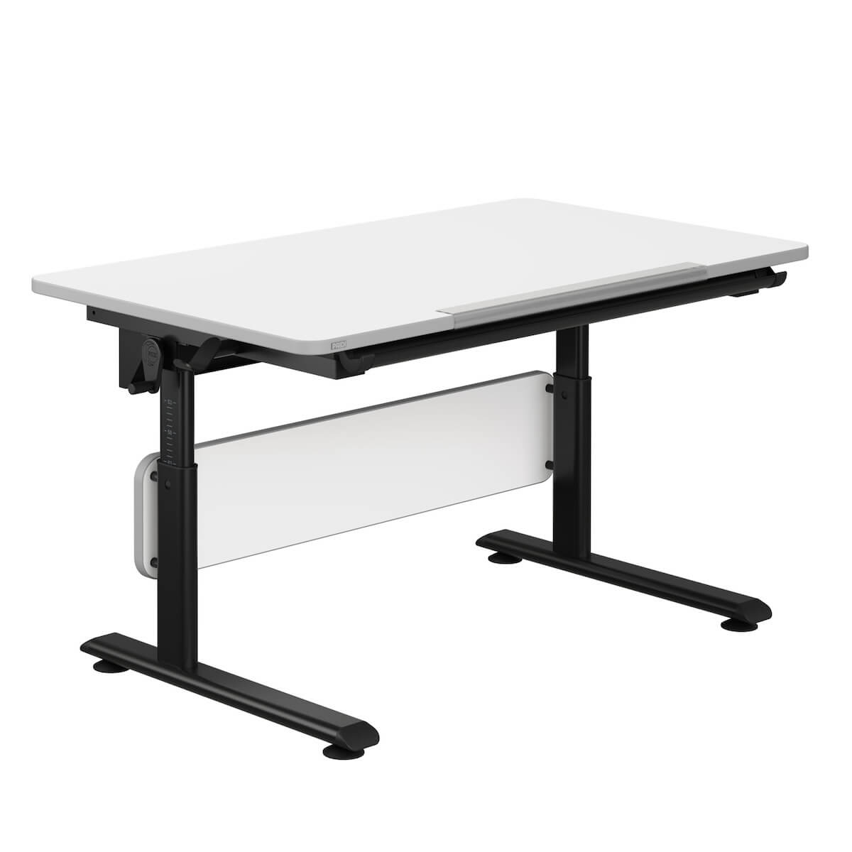 Schreibtisch DIEGO 120x70cm, kreideweiße Platte, schwarzer Rahmen DIEGO Schreibtische Paidi Schwarz Weiß