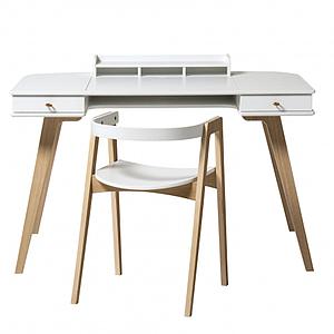 Schreibtisch-Stuhl 66cm WOOD Oliver Furniture weiß-Eiche