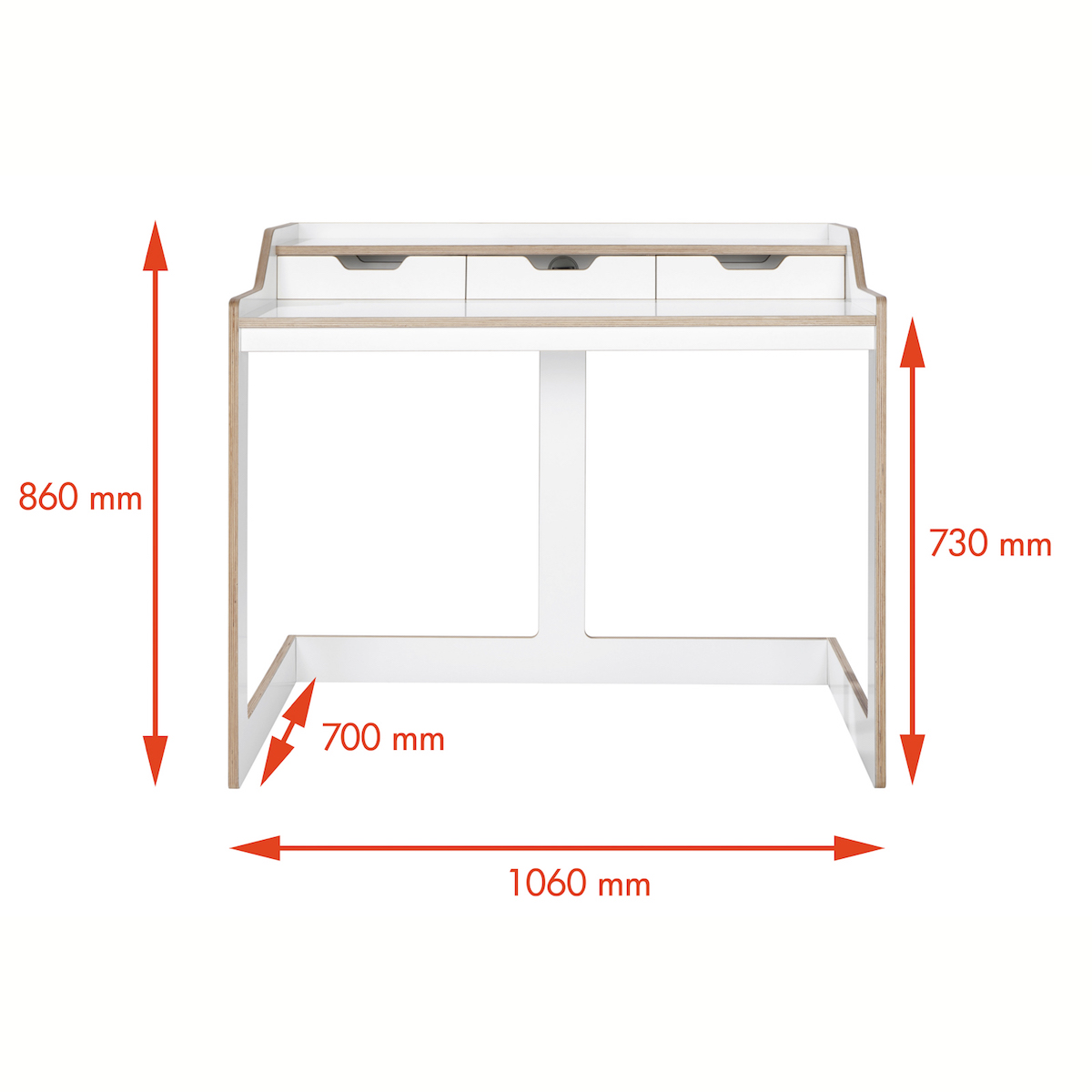 Sekretär PLANE Müller Small Living weiß-Birkenkante