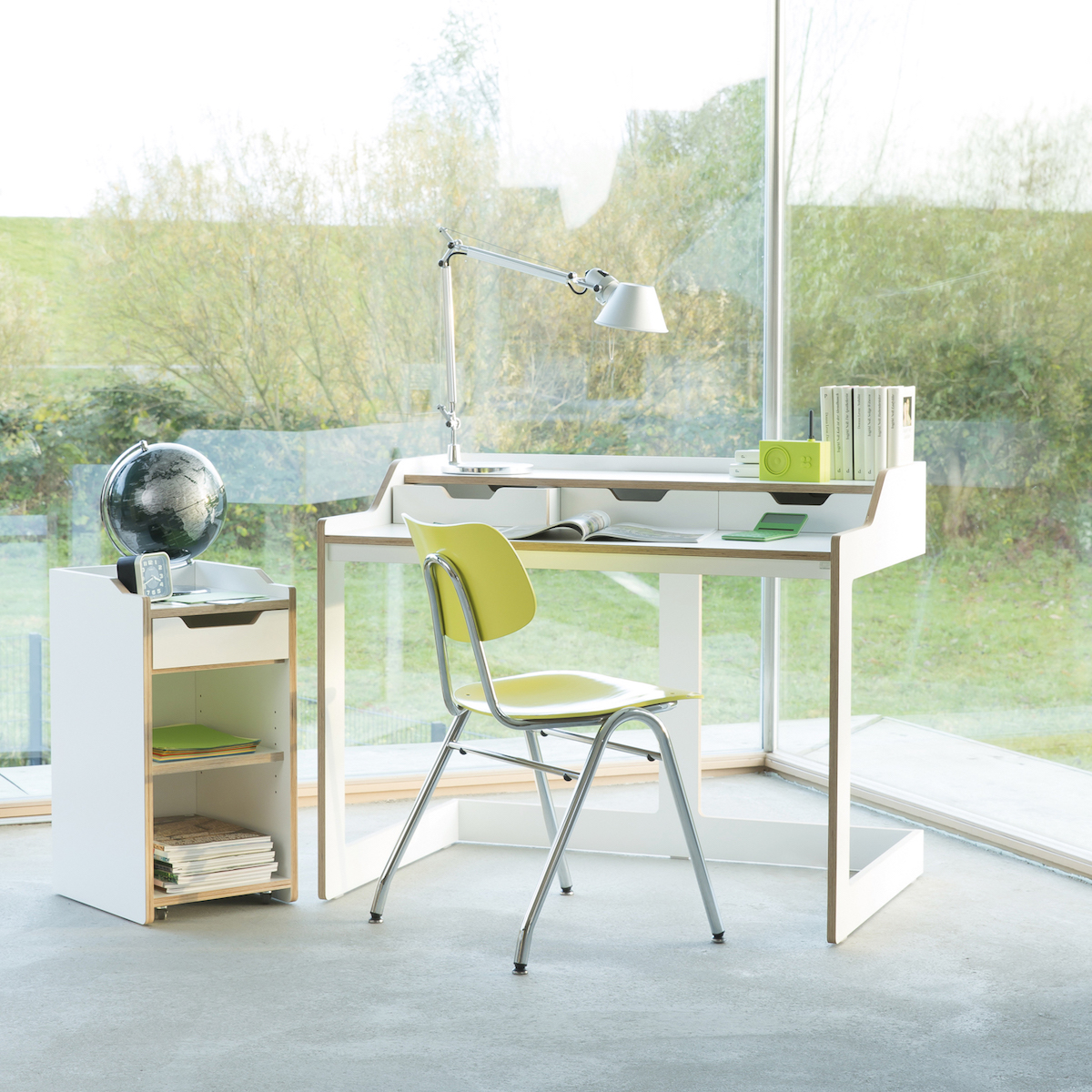 Sekretär PLANE Müller Small Living weiß-Birkenkante