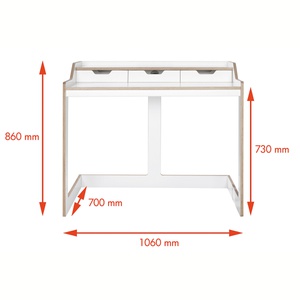 Sekretär PLANE Müller Small Living weiß-Birkenkante