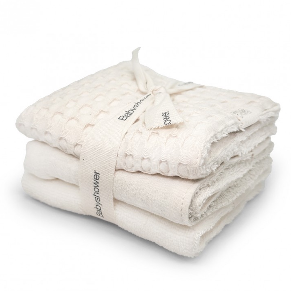 Set 3 Handtücher Babyshower gofre vanilla