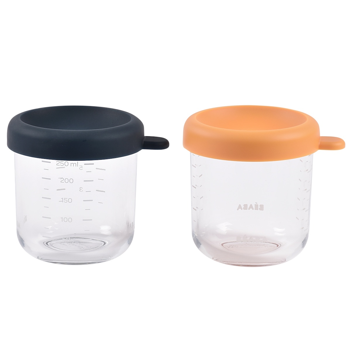 Set aus 2 Gläsern 250ml Beaba blau sunrise