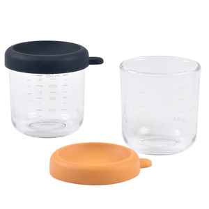 Set aus 2 Gläsern 250ml Beaba blau sunrise