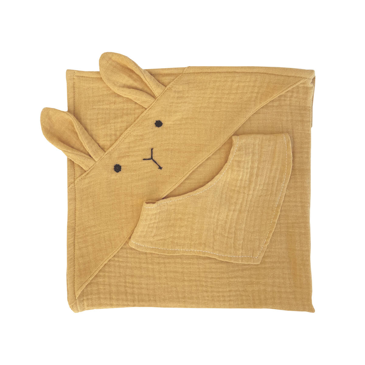Set Handtuch-Bandana BUNNY BOBBLE senf
