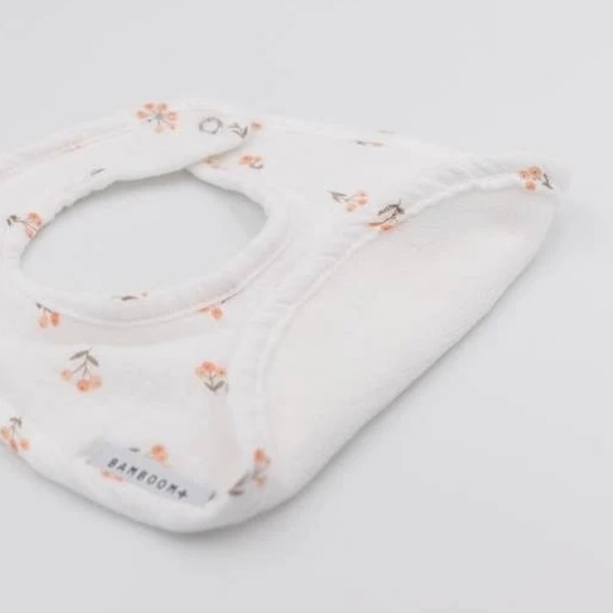 Set Lätzchen+Clip, Musselin + Mikrosponge 25cm Bamboom white sand rosehip