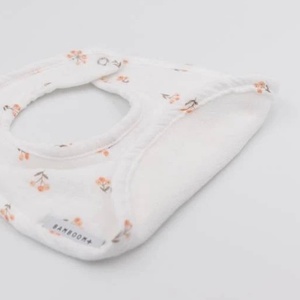 Set Lätzchen+Clip, Musselin + Mikrosponge 25cm Bamboom white sand rosehip