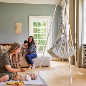 Set mit Wiegenständer Basic Grau, Federwiege Basic Grau, Motor LeeLo01 Membantu