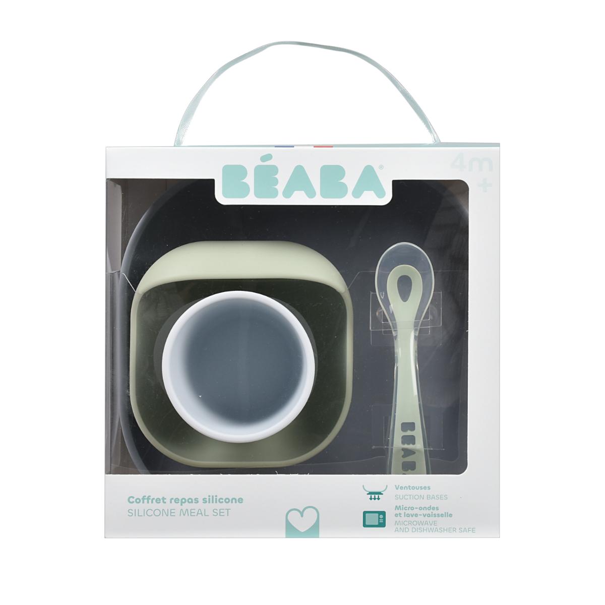 Set repas 4pc silicone Beaba Galet