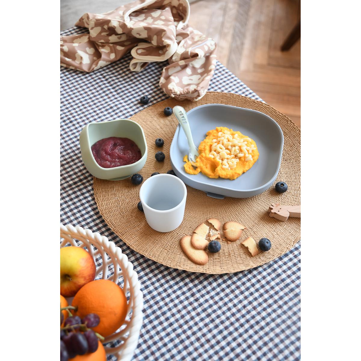 Set repas 4pc silicone Beaba Galet