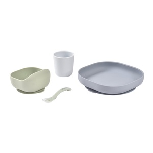 Set repas 4pc silicone Beaba Galet