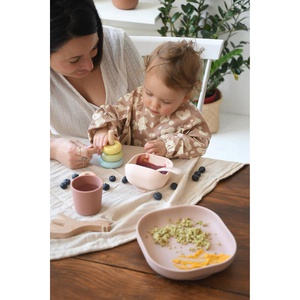 Set vaisselle silicone 4 pièces Beaba Barbe à papa