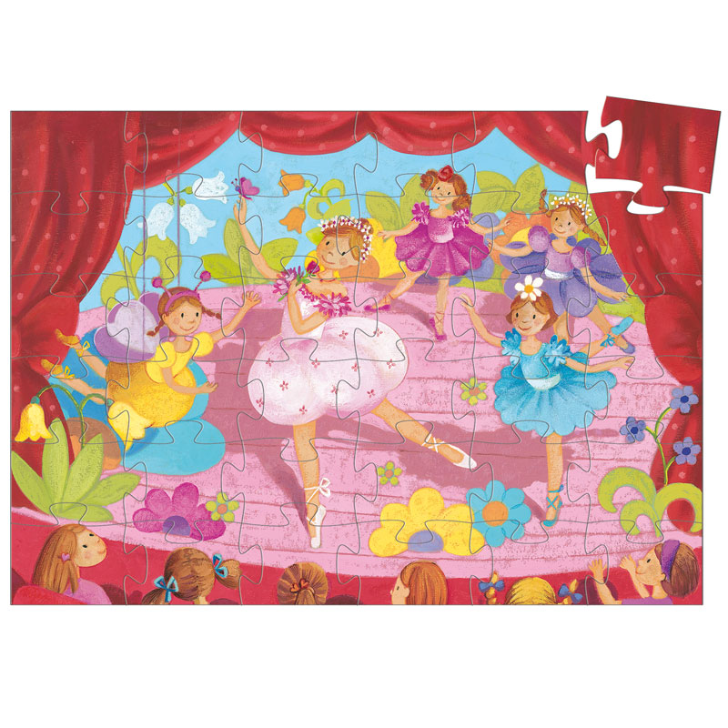 Silhouetten-Puzzle-36Stück DIE BALLERIN MIT DER BLUMENBLUME Djeco