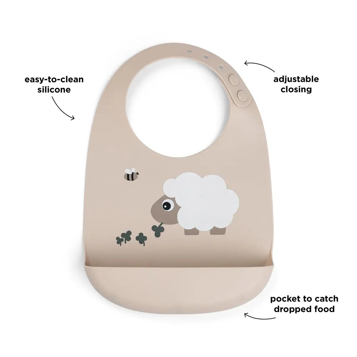 Silicone bib Sheepy Done by deer Sand