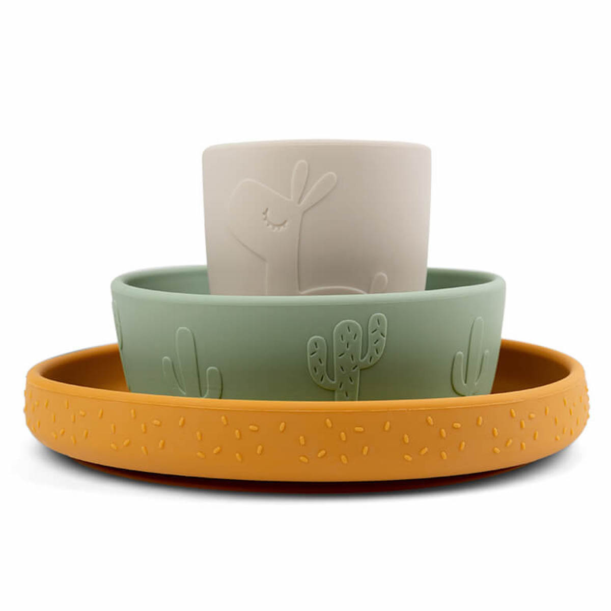 Silicone dinner set STICK&STAY LALEE Done by Deer Colour Mix