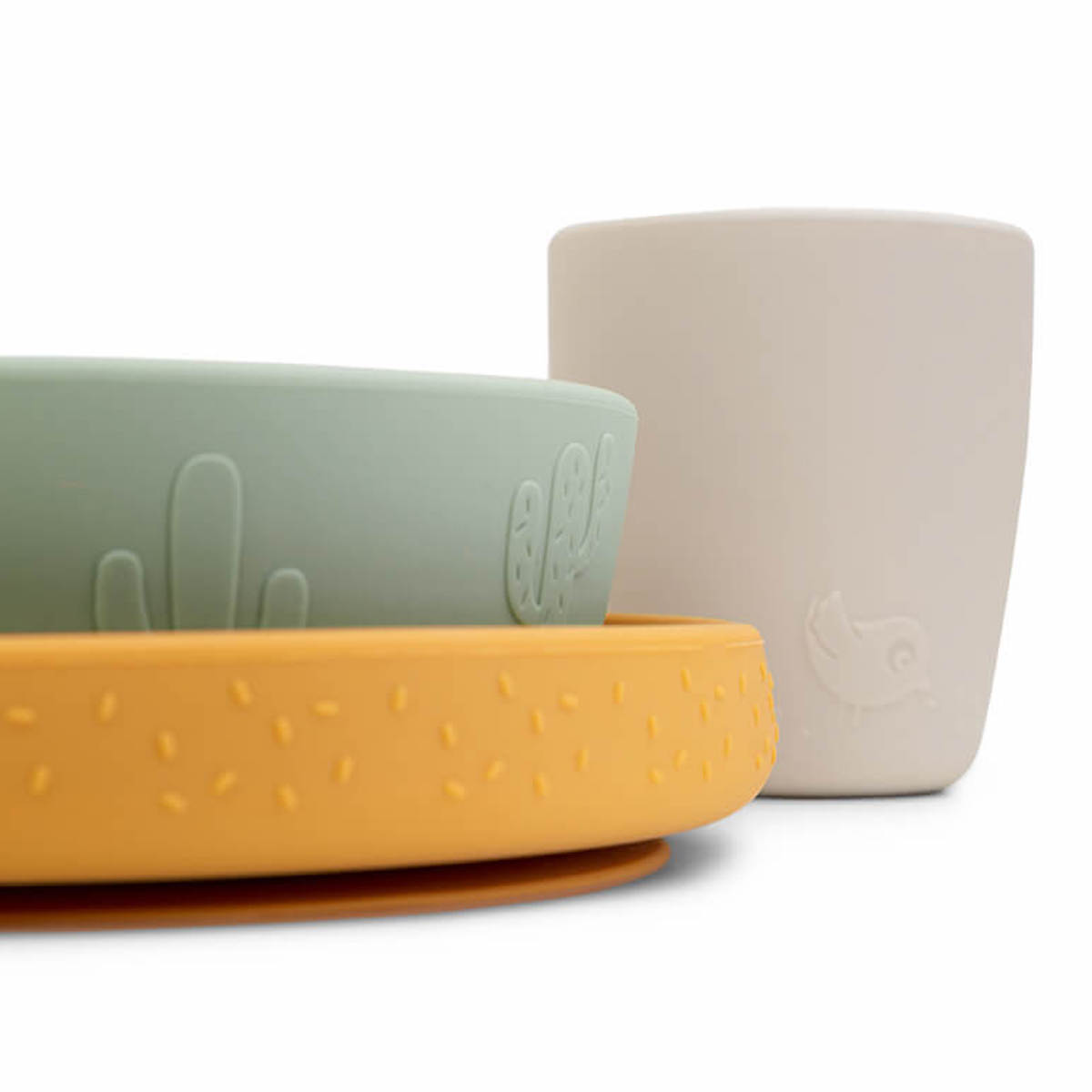 Silicone dinner set STICK&STAY LALEE Done by Deer Colour Mix