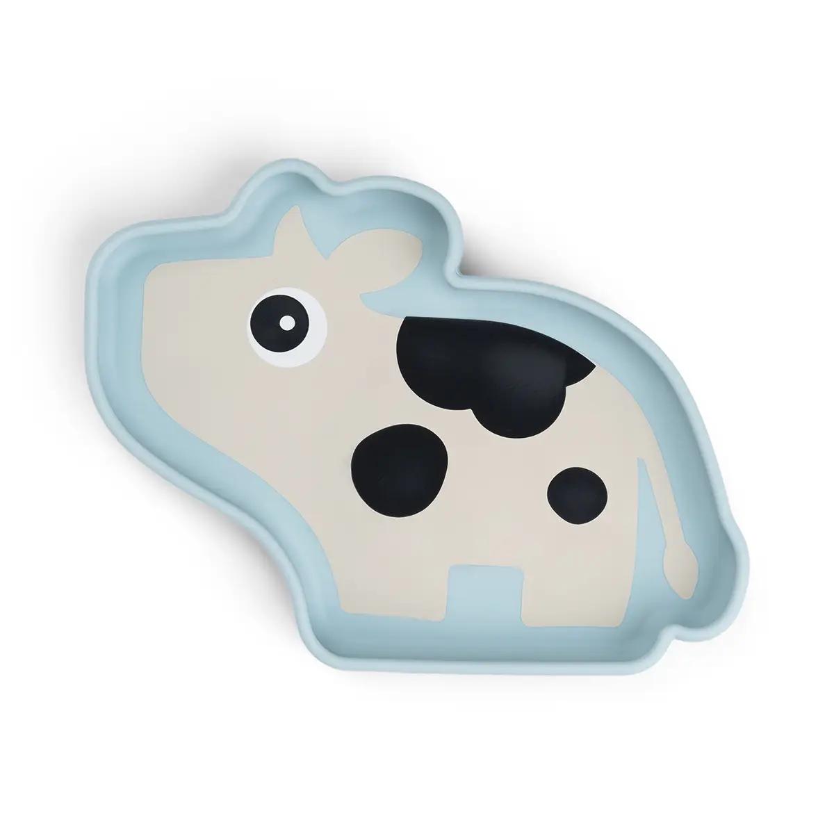 Silicone Stick&Stay plate Dotti Done by deer Blue