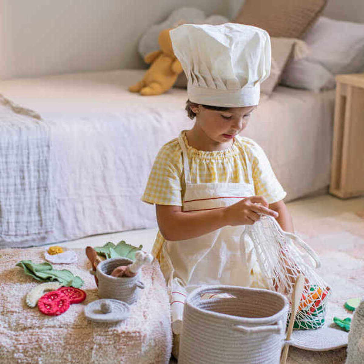 Sitzsack LITTLE CHEF Lorena Canals Vichy-Rose