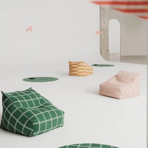 Sitzsack VIBES Nobodinoz Mustard & Sand Tiles