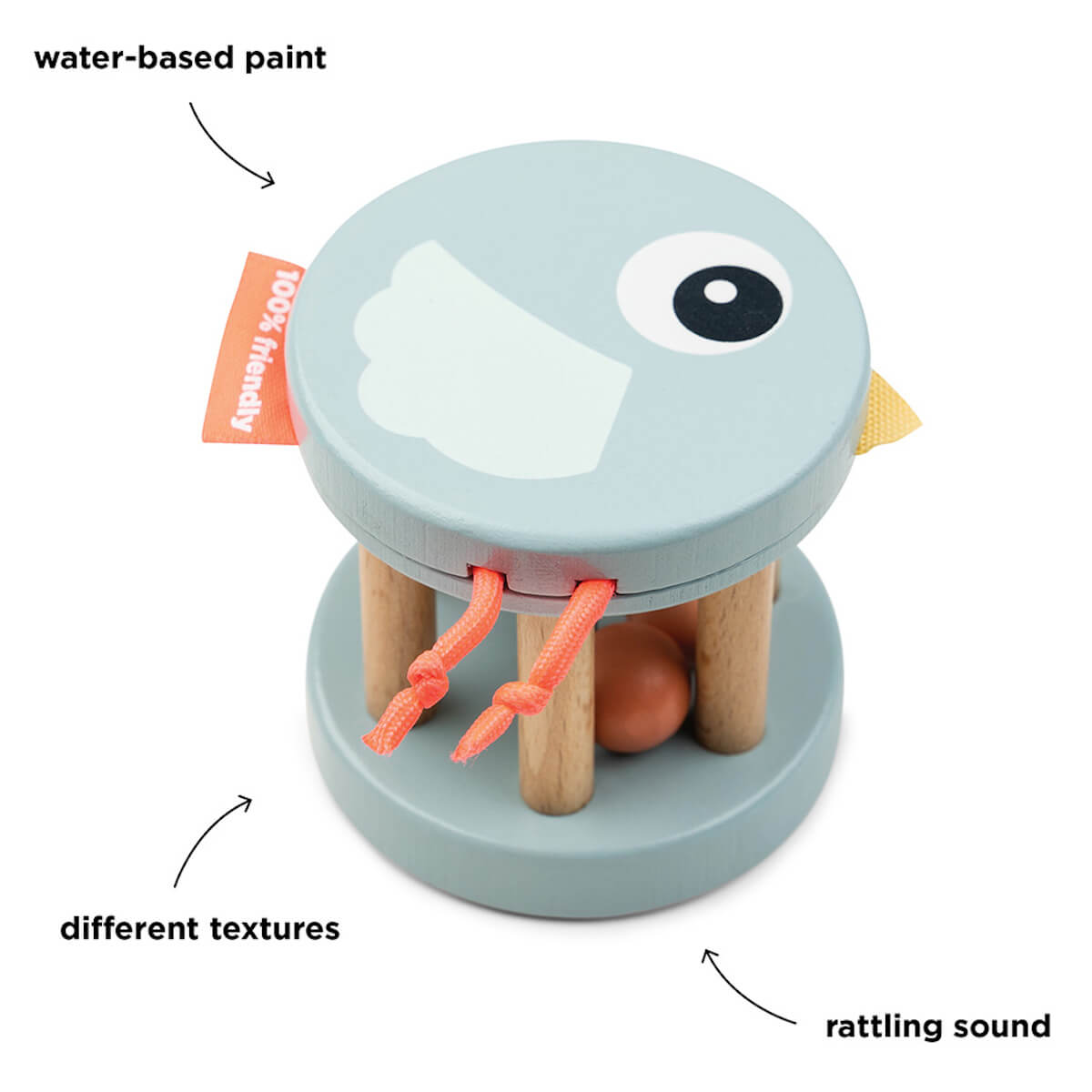 Sonajero de madera Birdee Azul Done by Deer