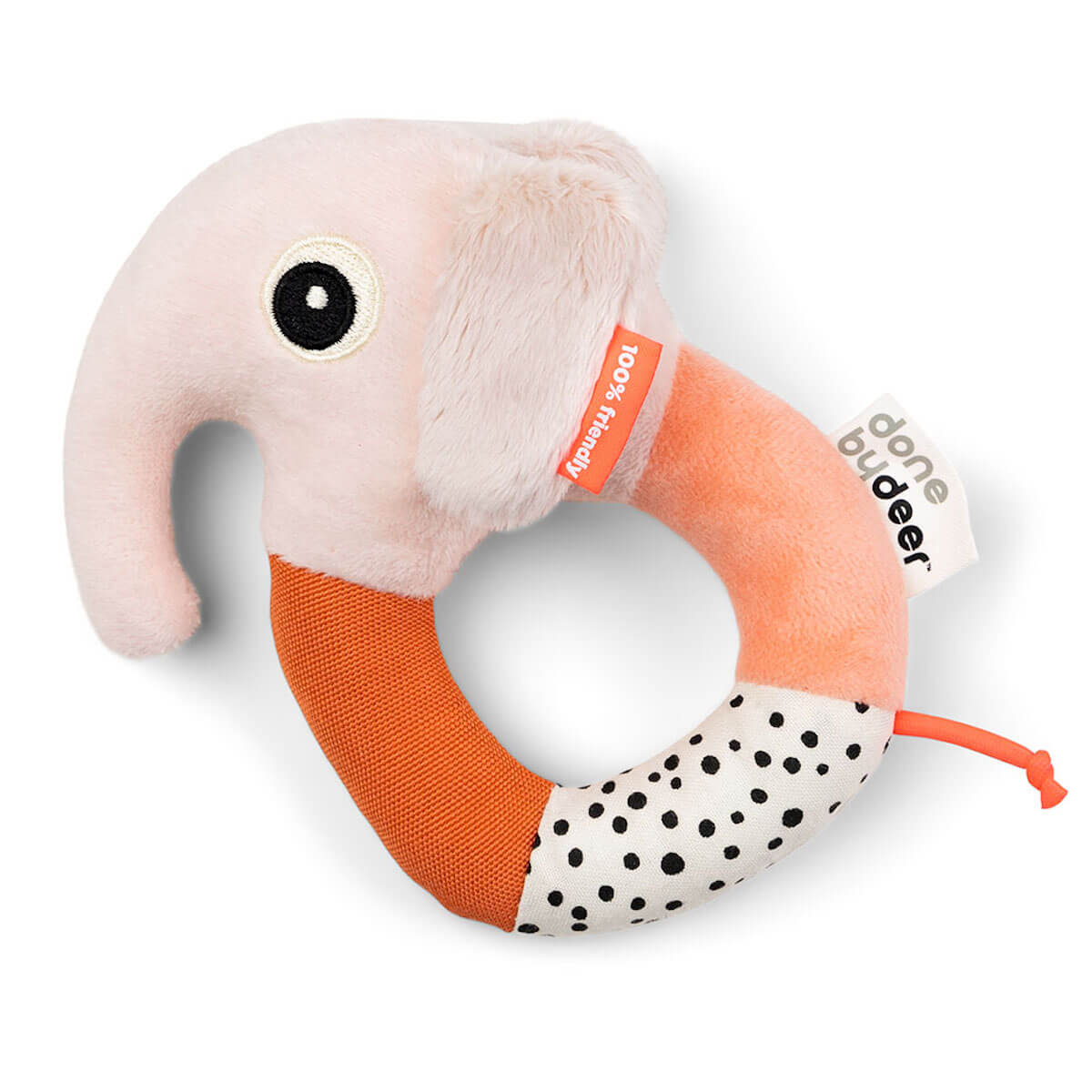 Sonajero sensorial anilla Elphee Rosa Done by Deer