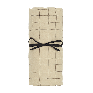 Spannbettlaken 70x140cm aus gewaschener Bio-Baumwolle, Nobodinoz green tea grid