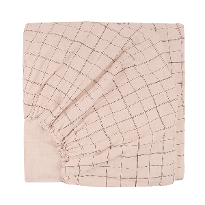 Spannbettlaken 70x140cm aus gewaschener Bio-Baumwolle, Nobodinoz mauve pink grid