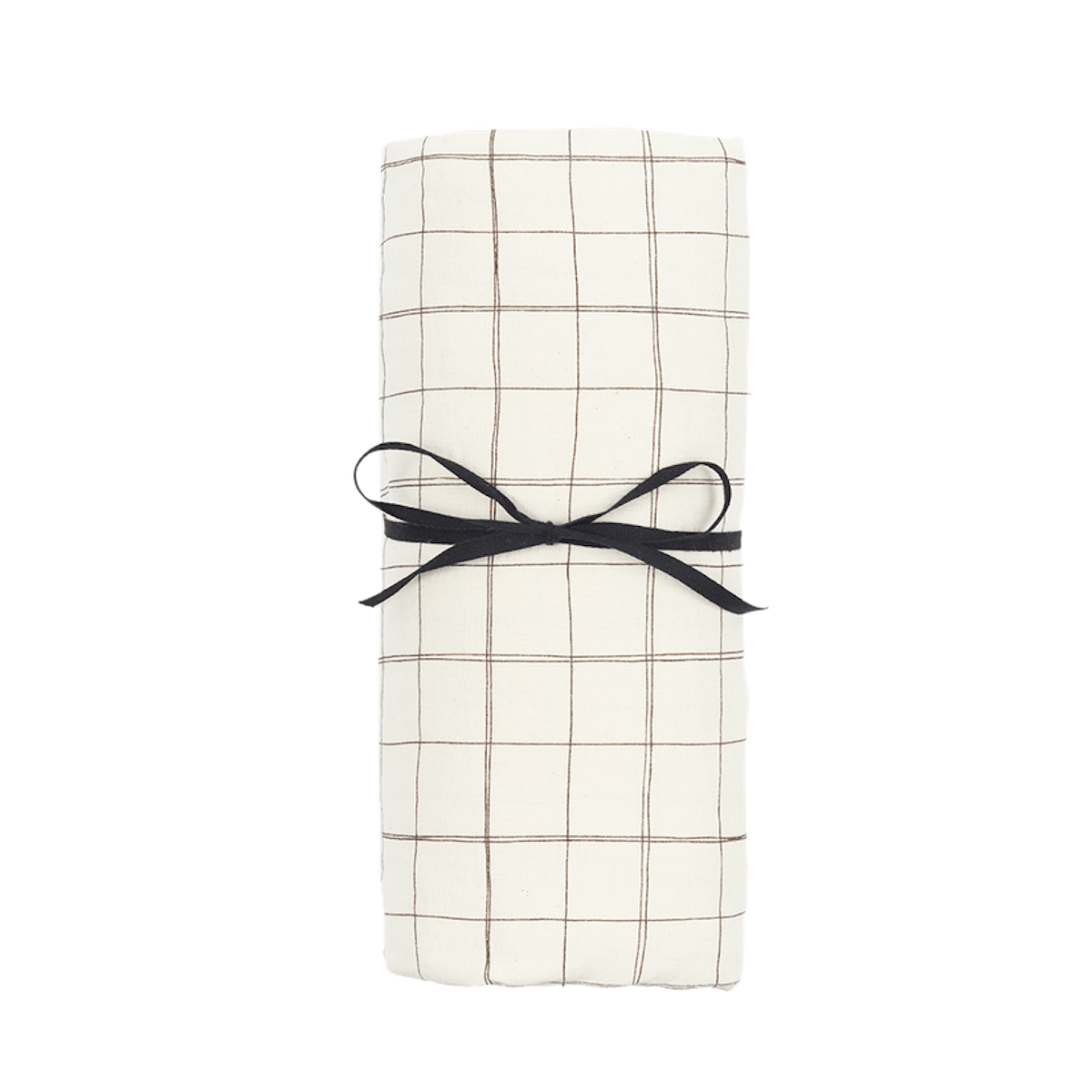 Spannbettlaken 70x140cm aus gewaschener Bio-Baumwolle, Nobodinoz natur grid