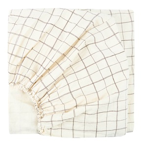 Spannbettlaken 70x140cm aus gewaschener Bio-Baumwolle, Nobodinoz natur grid