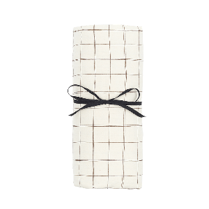 Spannbettlaken 70x140cm aus gewaschener Bio-Baumwolle, Nobodinoz natur grid