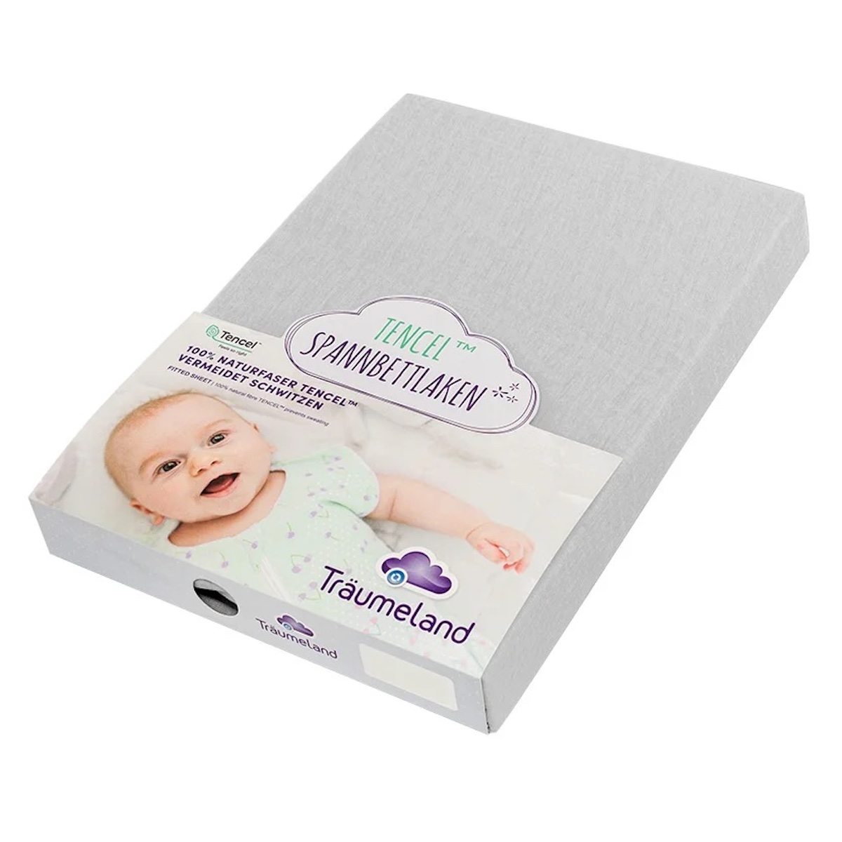 Spannbettlaken Spannbettlaken TENCEL 60x120cm+70x140cm Traumeland hellgrau