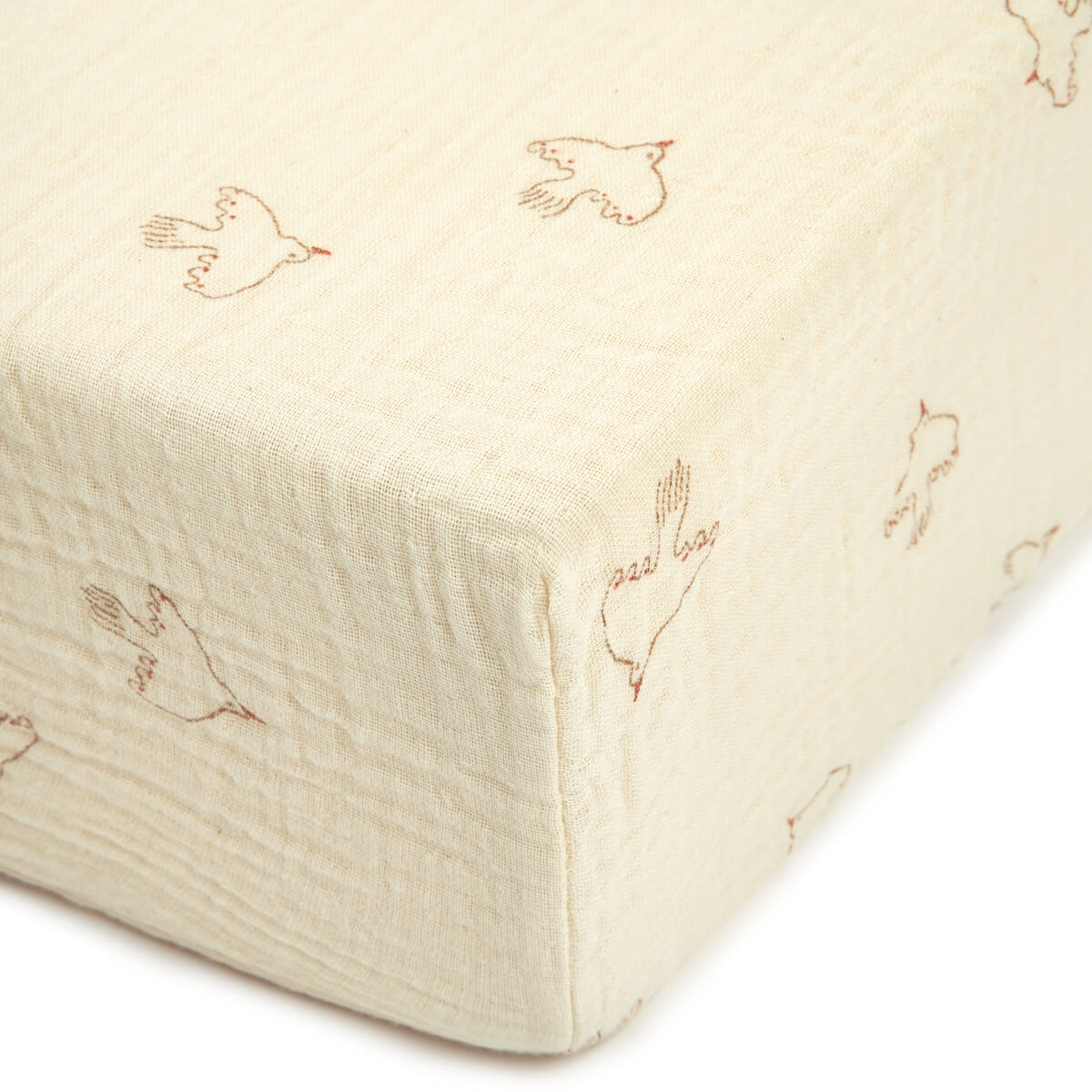 Spannbetttuch 70x140cm WABI SABI Nobodinoz brown hoshi birds