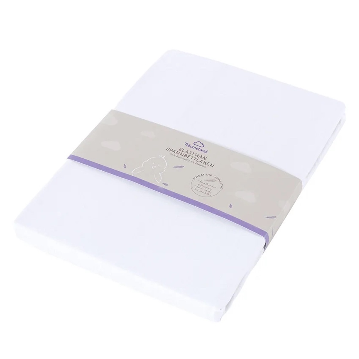 Spannbetttuch Elasthan weiß Träumeland 90x160cm passend für Oliver Furniture Wood