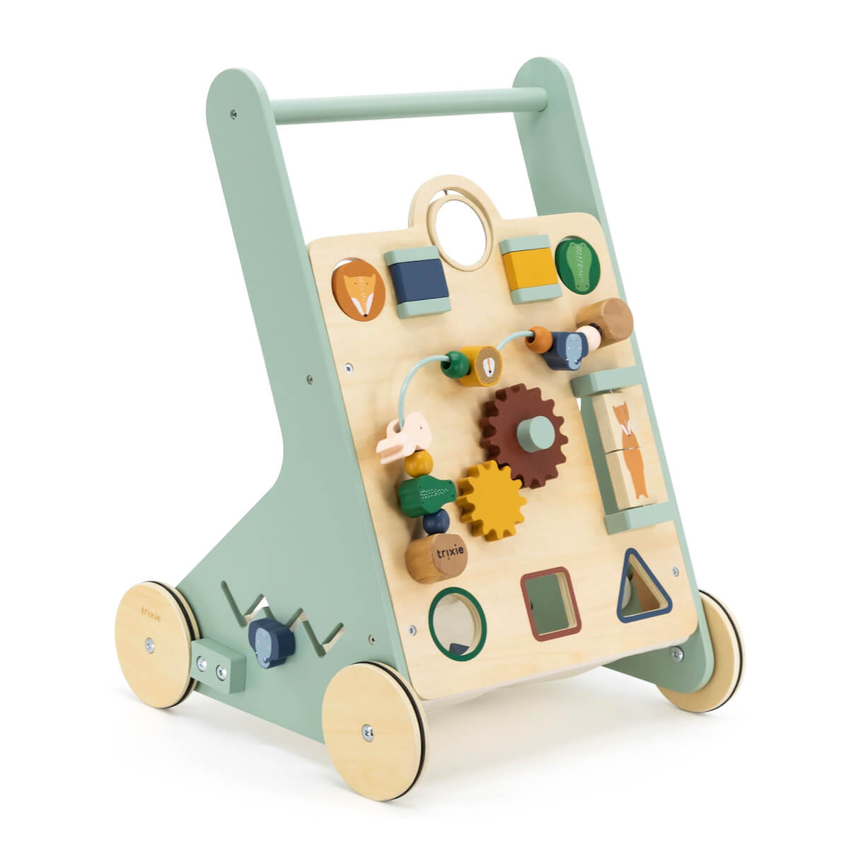 Spiel- und Lauflernwagen aus Holz mit Tieren Trixie